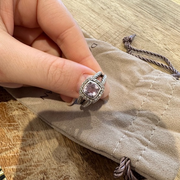 David Yurman Petite Albion Ring in Sterling Silver with Amethyst & Pavé Diamonds - Picture 5 of 9